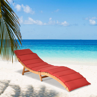 Folding Eucalyptus Outdoor Patio Lounge Chair by Red Barrel Studio