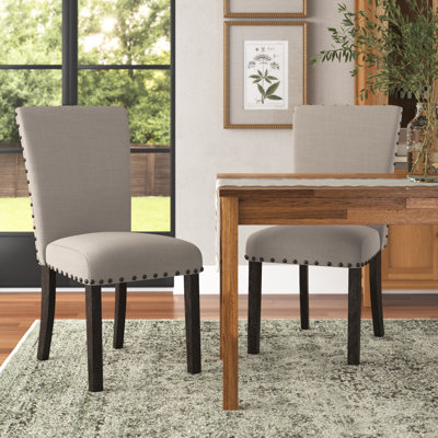Chasteen Linen Upholstered Side Chair in Ivory by Three Posts