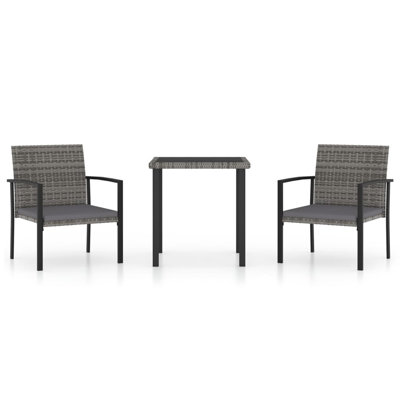 Khamiah Square 2 - Person Bistro Set with Cushions by Red Barrel Studio