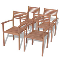 Kratzerville Stacking Teak Patio Dining Armchair by Red Barrel Studio