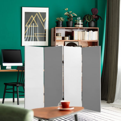 Kaen 4 Ft. Short Canvas Folding Screen by Ebern Designs