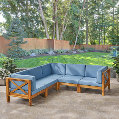 Luthersville Outdoor 5 Piece Sectional Seating Group with Cushions