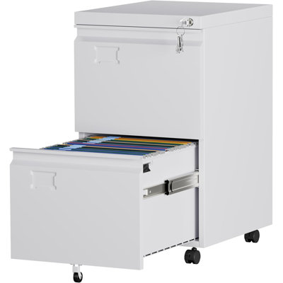 Willison 3-Drawer Metal Vertical Filing Cabinet with Wheels for Home Office & Business Enterprise, Legal/Letter Size, Fully Assembled Except Wheels by Symple Stuff