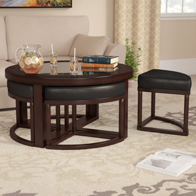Landaverde Coffee Table with Nested Stools by Millwood Pines