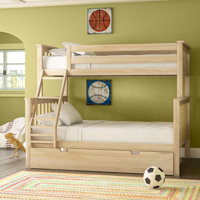 Bolles Solid Wood Standard Bunk Bed with Trundle by Harriet Bee