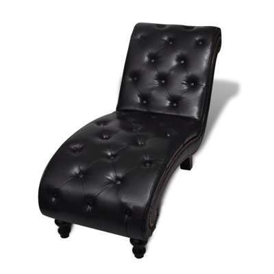 Iancarlo Chaise Longue Brown Faux Leather by Charlton Home