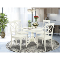 Mabella 4 - Person Rubberwood Solid Wood Dining Set by Alcott Hill