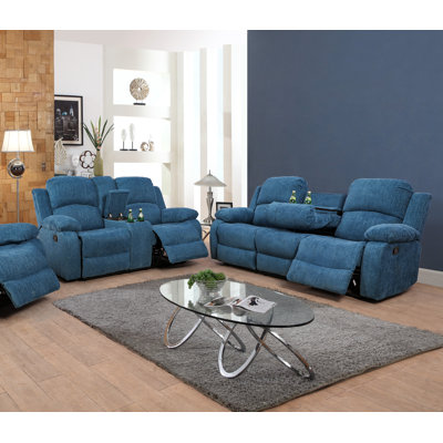 Amaker Light Blue Fluffy Fabric 2-Piece Couch Living Room Sofa Set by Lark Manor