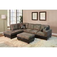 Beeson 103.5" Wide Microfiber/Microsuede Sofa & Chaise with Ottoman