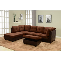 Beeson 103.5" Wide Microfiber/Microsuede Sofa & Chaise with Ottoman by Wade Logan