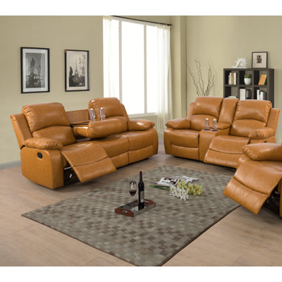 Amaker 2 Piece Faux Leather Reclining Living Room Set by Lark Manor
