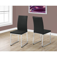 Jenei Dining Chair, Side, Upholstered, Kitchen, Dining Room, Pu Leather Look, Metal by Ebern Designs