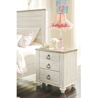 Aidsa Drawer Nightstand in Whitewash by One Allium Way