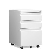 Glenden File Cabinet 3 Drawer Under Desk Metal Filing Mobile Storage Cabinet With Lock ,Fully Assembled Except Wheels ,For Home Office by Inbox Zero
