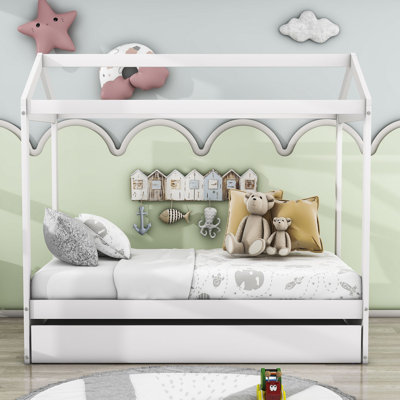 Brogdon Twin Wood Bed with Twin Size Trundle by Viv + Rae