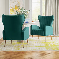 Milana 27" Wide Velvet Wingback Chair