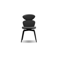 Antler Dining Chair Light Taupe Leatherette, Black Powder Coated Legs Set Of 2 by Mobital