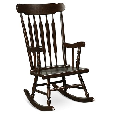 Outdoor Faron Rocking Solid Wood Chair by Rosalind Wheeler