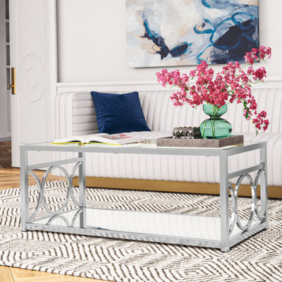Jacia Floor Shelf Coffee Table with Storage by Willa Arlo Interiors