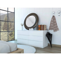 Meldoy Modern Minimal Six Drawer Double Dresser with Superior Top by Latitude Run