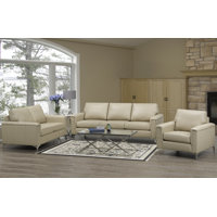 Karlysia Modern Premium Top Grain Leather Sofa And Chair by Orren Ellis