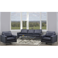 Karlysia Modern Premium Top Grain Leather Sofa And Two Chairs