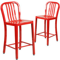 Indoor/Outdoor Commercial Grade Metal Modern Barstools (Set of 2) by Flash Furniture by Wade Logan