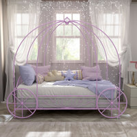 Larrison Whimsical Metal Twin Carriage Bed by Viv + Rae
