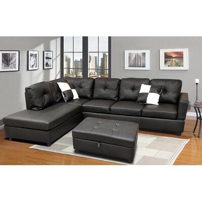 Roughton 103" Wide Sofa & Chaise with Ottoman by Winston Porter