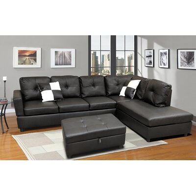 Roughton 103" Wide Sofa & Chaise with Ottoman by Winston Porter