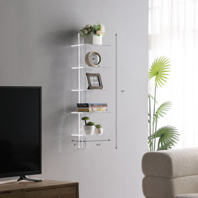 Waverley 37.75" H x 9.75" W Wood Etagere Bookcase