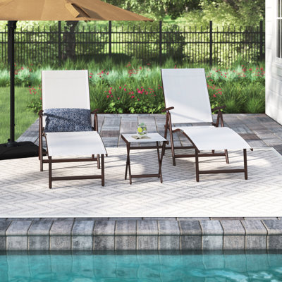 Cllgone 45" Long Reclining Chaise Lounge Set with Table by Zipcode Design