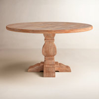Lyons Mango Solid Wood Pedestal Dining Table by Birch Lane