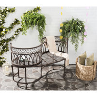 Yelverton Iron Tete-a-Tete Bench by Fleur De Lis Living