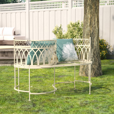 Yelverton Iron Tete-a-Tete Bench by Fleur De Lis Living