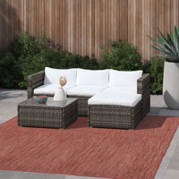 Oxley 3 Piece Rattan Sofa Seating Group with Cushions by Mercury Row
