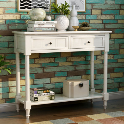 35.4" Console Table With Two Drawers And Bottom Shelf by Dovecove