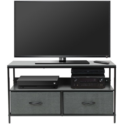 Sorbus 2 Drawers TV Stand Dresser with Steel Frame, Wood Top, & Fabric Bins by Sorbus