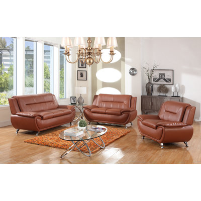 Minnis 3 Piece Standard Living Room Set