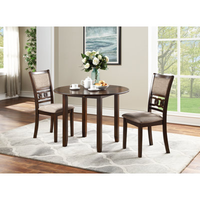 Ziemer Counter Height Drop Leaf Rubberwood Solid Wood Dining Set by Lark Manor