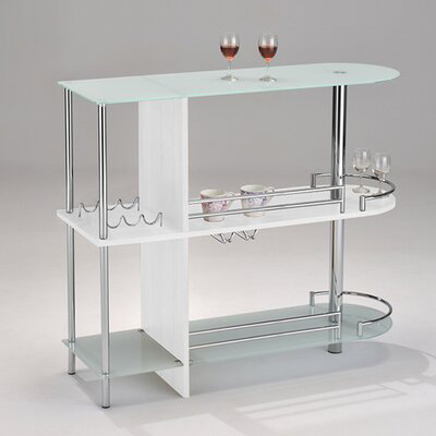 Chewning Bar Table with Two Tempered Glass Shelves by Ivy Bronx