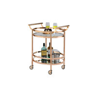 Lakelyn Oval Bar Cart with Two Shelves by Mercer41