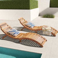 Armond 72.25" Long Foldable Acacia Chaise Lounge by Highland Dunes
