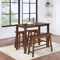 Colynn Counter Height Rubberwood Solid Wood Dining Set by Dakota Fields