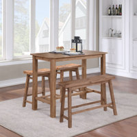 Colynn Counter Height Rubberwood Solid Wood Dining Set by Dakota Fields