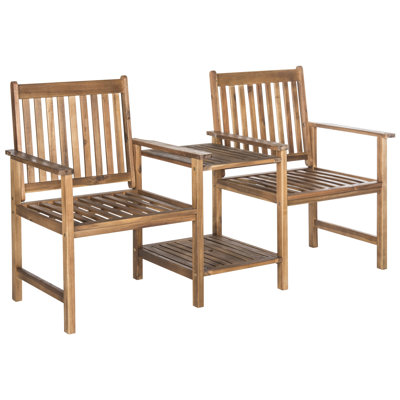 Wooden Tete-a-Tete Bench by Loon Peak
