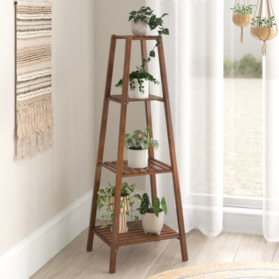Fasching 4 Tiers Bamboo Wood Tall Plant Stand Flower Potted Rack Balcony by Mistana