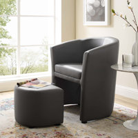 Modway Divulge Modern Leatherette Armchair and Ottoman by Modway