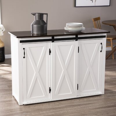 Damiani Barn-Door Kitchen Island by August Grove