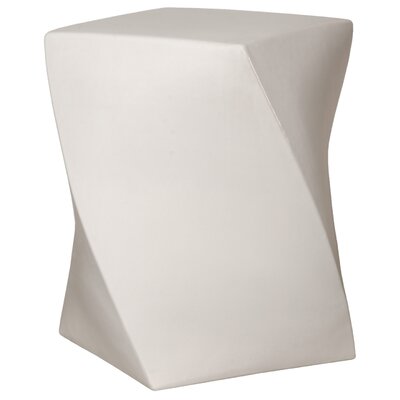 Twist White Ceramic Garden Stool